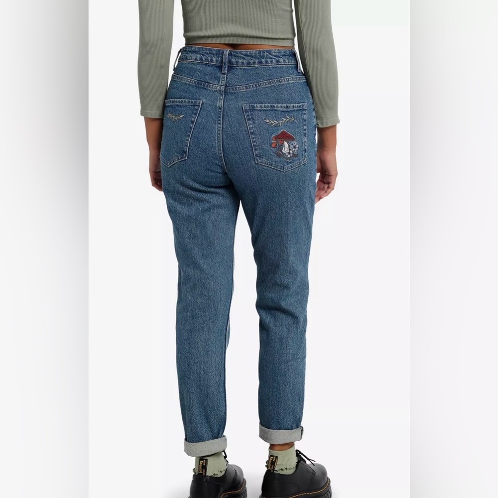 Halloween Embroidered Blue Jeans - Picture 2 of 6